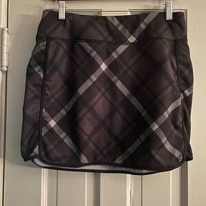 Athleta Fleece Lined Plaid Tech Stretch Winter Layering  Mini Skirt Size M